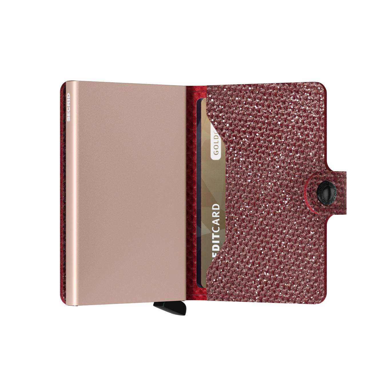 Secrid Miniwallet Sparkle│art. MSP-RED│pasjeshouder en portemonnee│half open