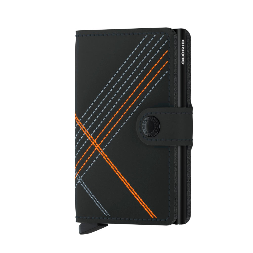 Secrid Miniwallet Stich│art. MST-LINEA-Orange│Pasjeshouder│voorkant met wittte achtergrond