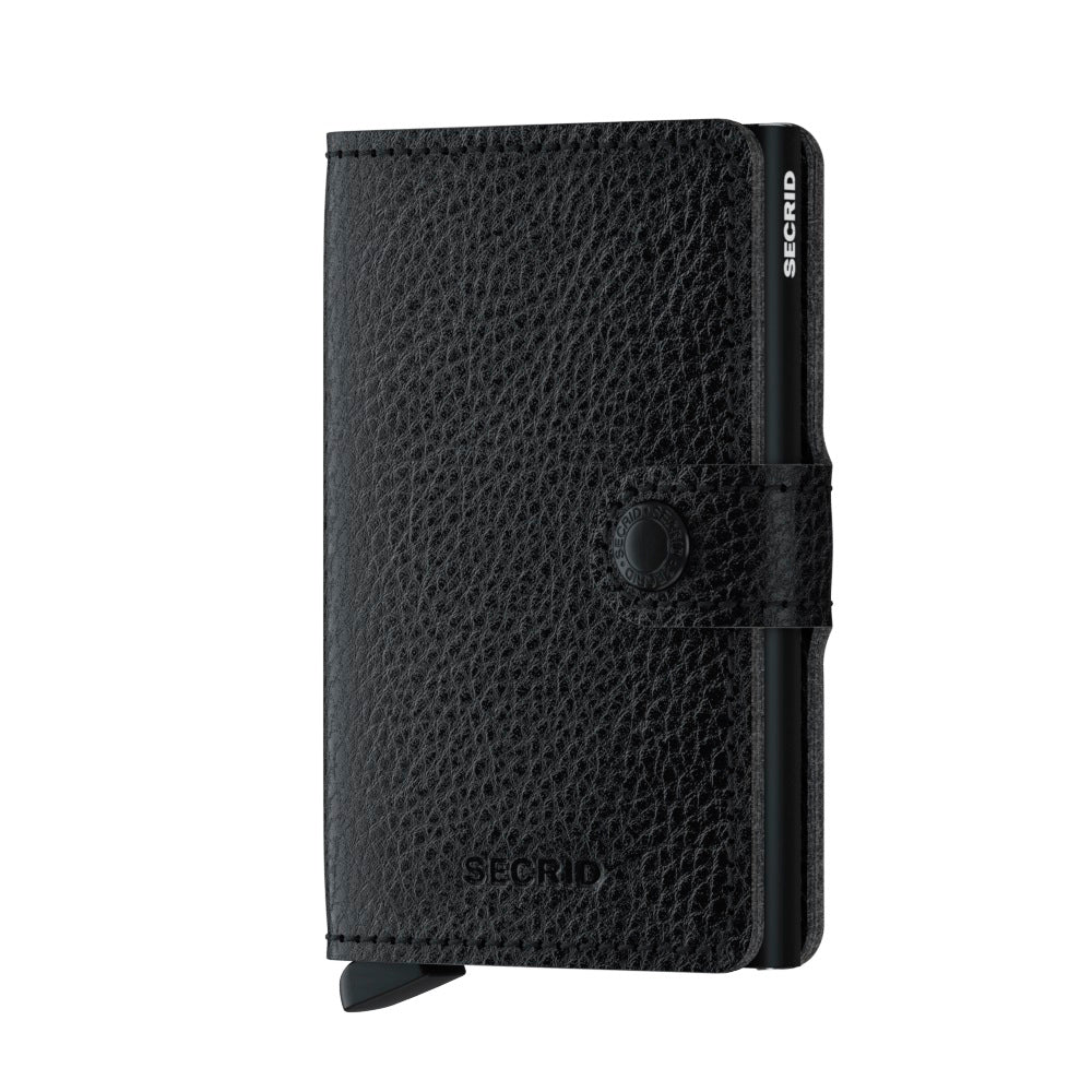 Secrid Miniwallet Veg│art. MVG-BLACK-BLACK│Pasjeshouder│voorkant met witte achtergrond