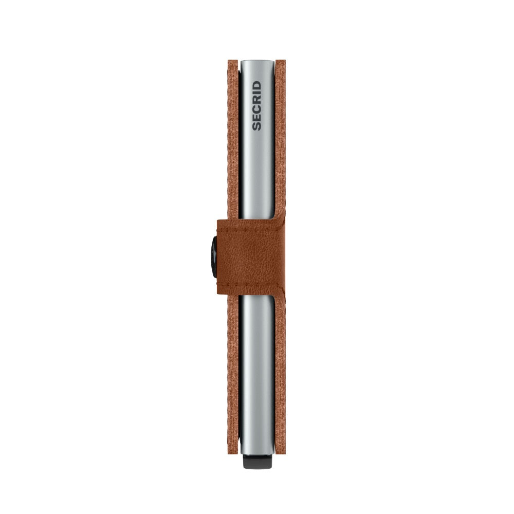 Secrid Miniwallet Vintage│art. MV-COGNAC&SILVER│Pasjeshouder en Portemonnee│zijkant