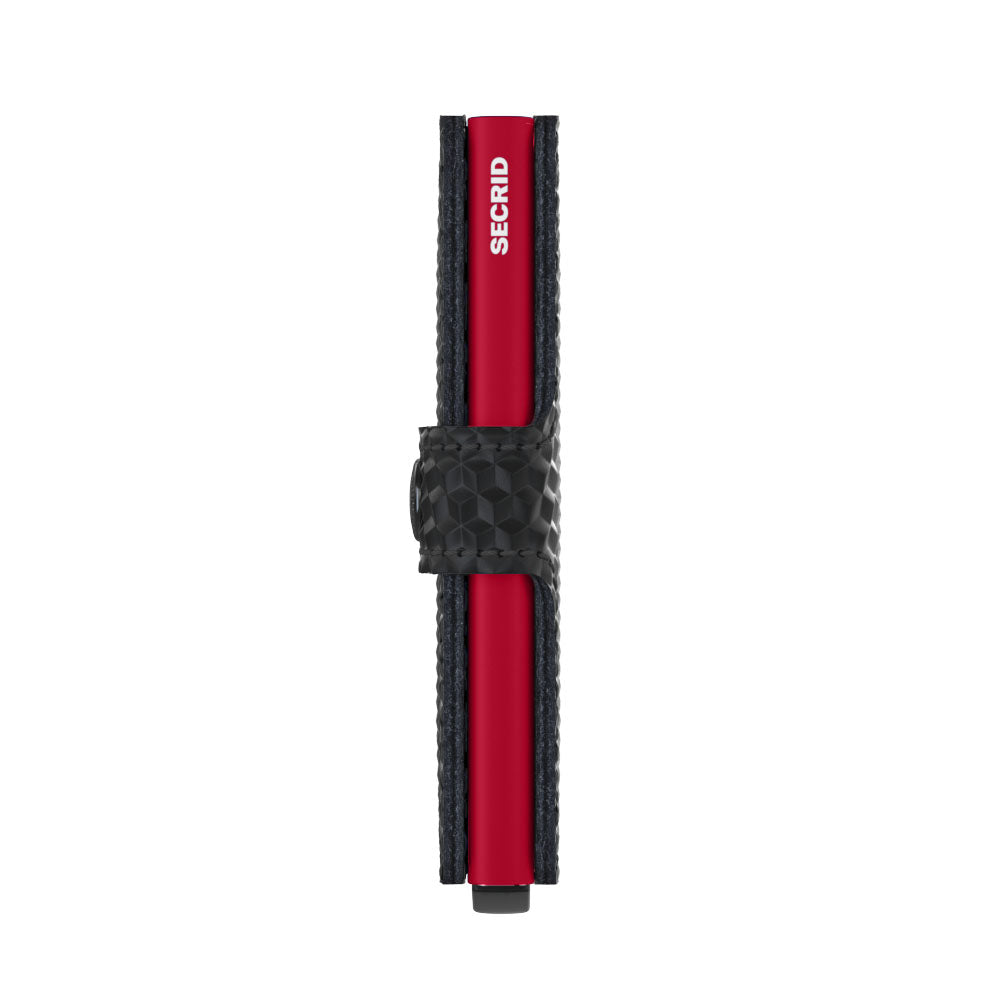 Secrid Miniwallet Cubic│art. MCU-BLACK-RED││Pasjeshouder│zijkant