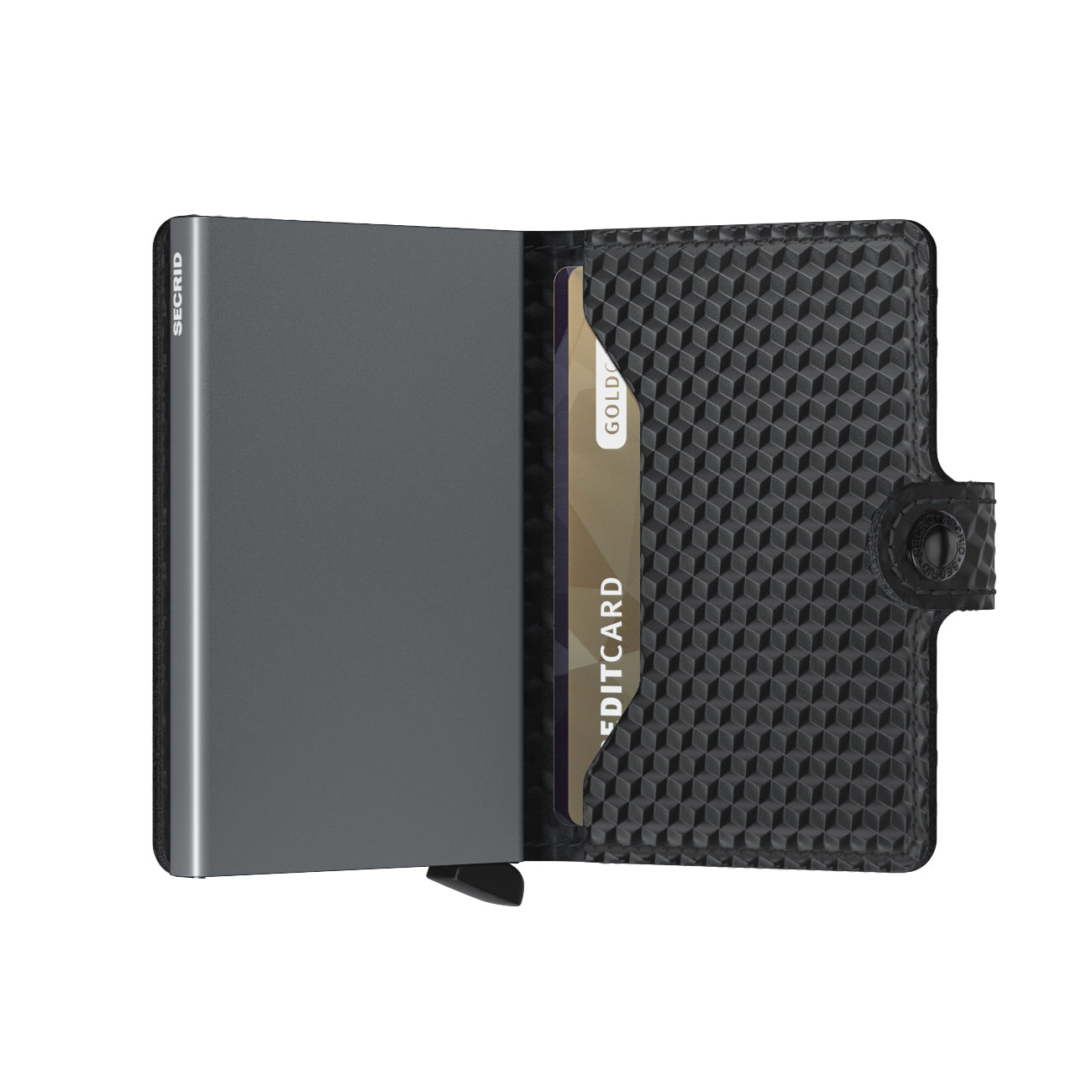 Secrid Miniwallet│Pasjeshouder│art. MCU-BLACK-TITANIUM│half open