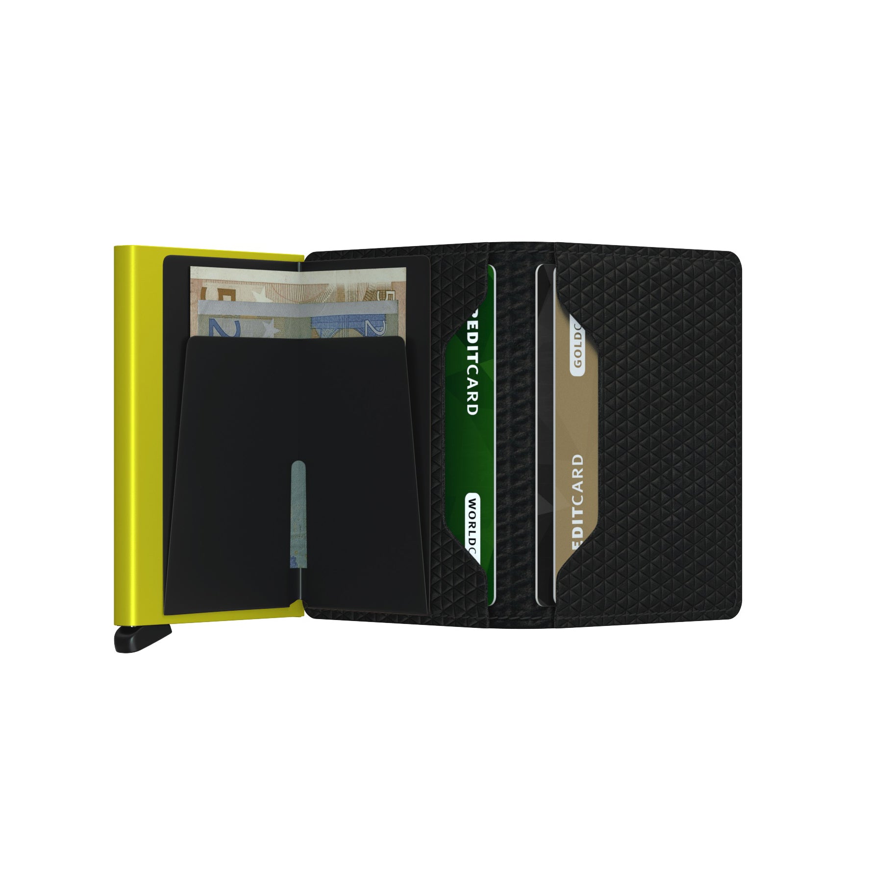 Secrid Slimwallet Diamond│art. SD-BLACK│Pasjeshouder│geopend met contant geld