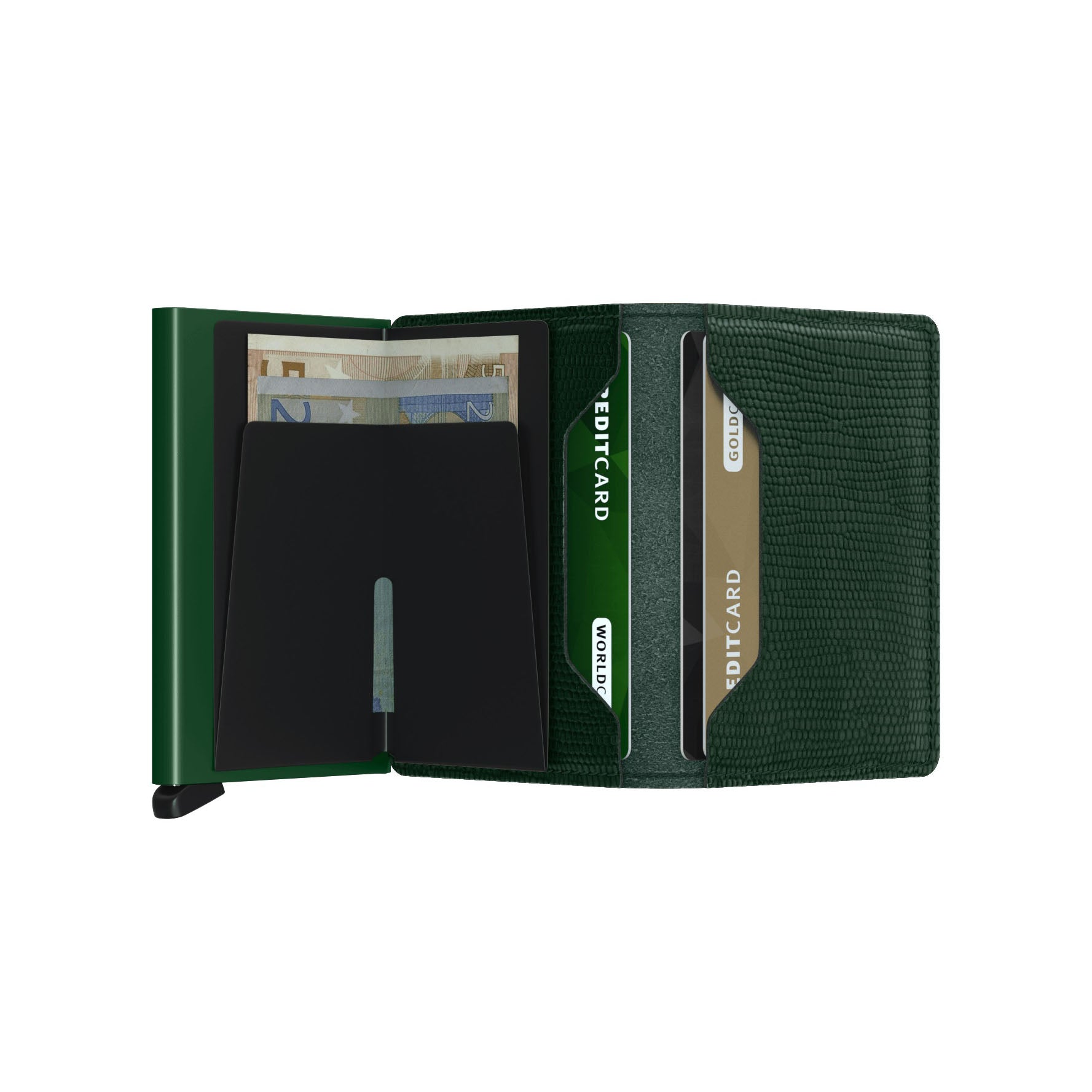 Secrid Slimwallet Rango│art. SRA-GREEN│Pasjeshouder│geopend met contant geld