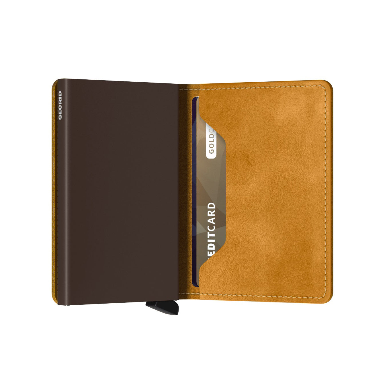 Secrid Slimwallet Vintage│art. SV-OCHRE│Pasjeshouder en Portemonnee│half open