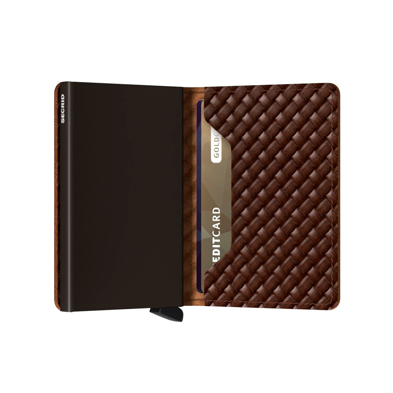 Secrid Slimwallet Basket│art. SBA-BROWN│Pasjeshouder en Portemonnee│half open