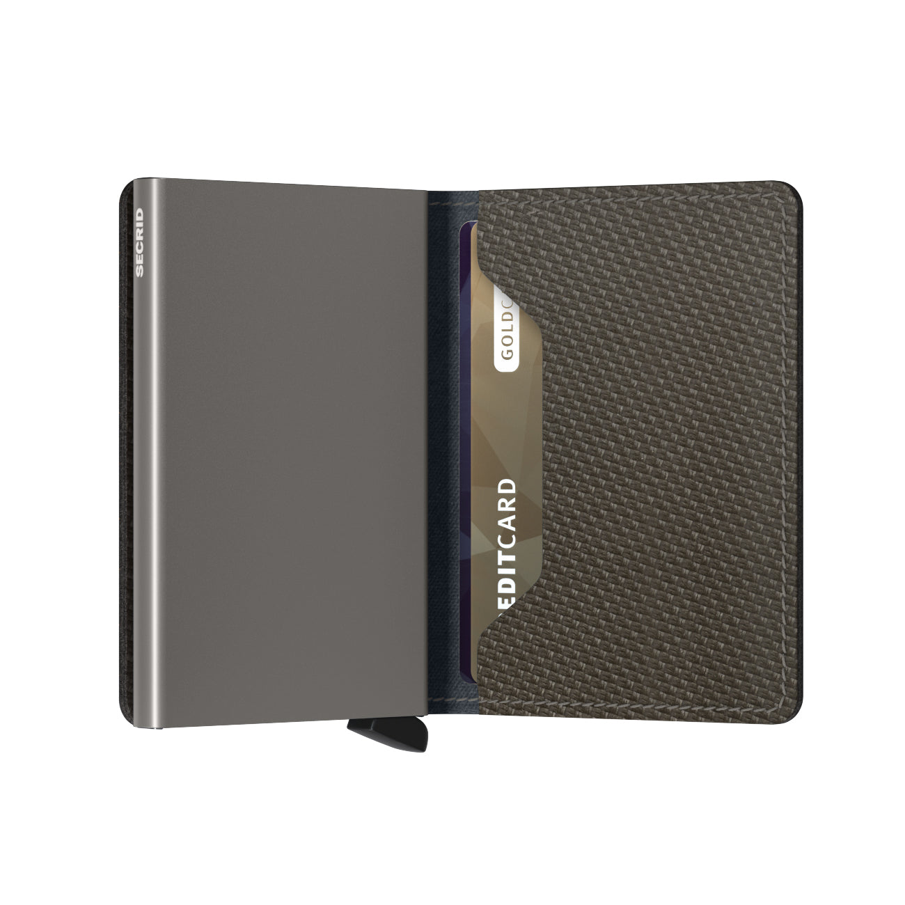 Secrid Slimwallet Carbon│art. SCA-KHAKI│pasjeshouder en Portemonnee│half open