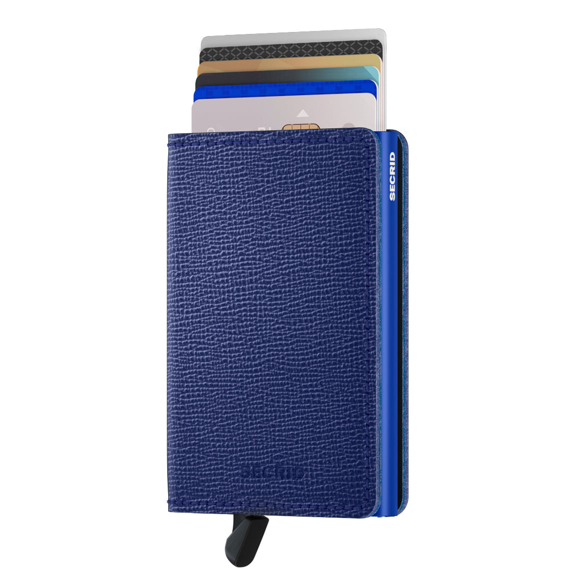 Secrid Slimwallet Crisple│art. SC-COBALT│Pasjeshouder│voorkant met uitgeschoven pasjes en clip