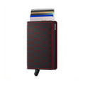 Secrid Slimwallet Fuel│art. SFU-BLACK-RED│Pasjeshouder│voorkant met uitgeschoven pasjes en clip
