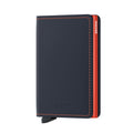 Secrid Slimwallet Matte│art. SM-NIGHTBLUE&ORANGE│Pasjeshouder│voorkant met witte achtergrond