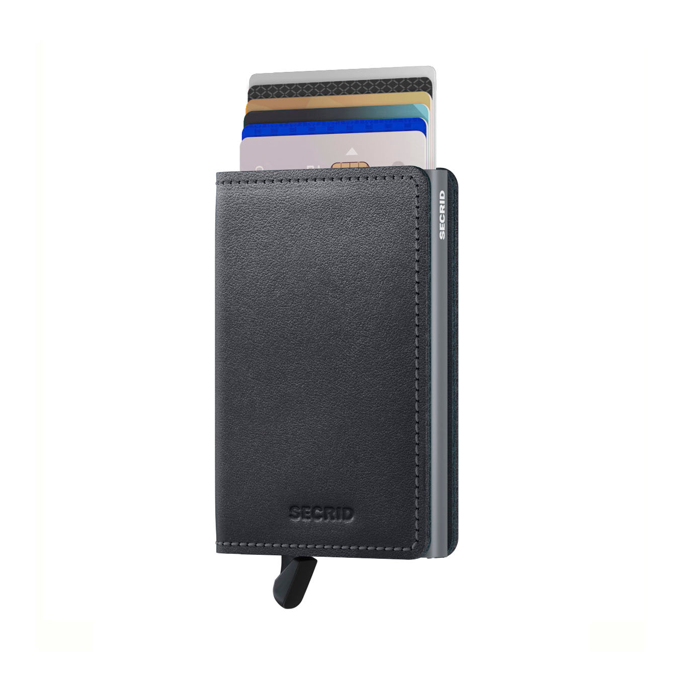 Secrid Slimwallet Original│art. SO-GREY│Pasjeshouder│voorkant met uitgeschoven pasjes en clip