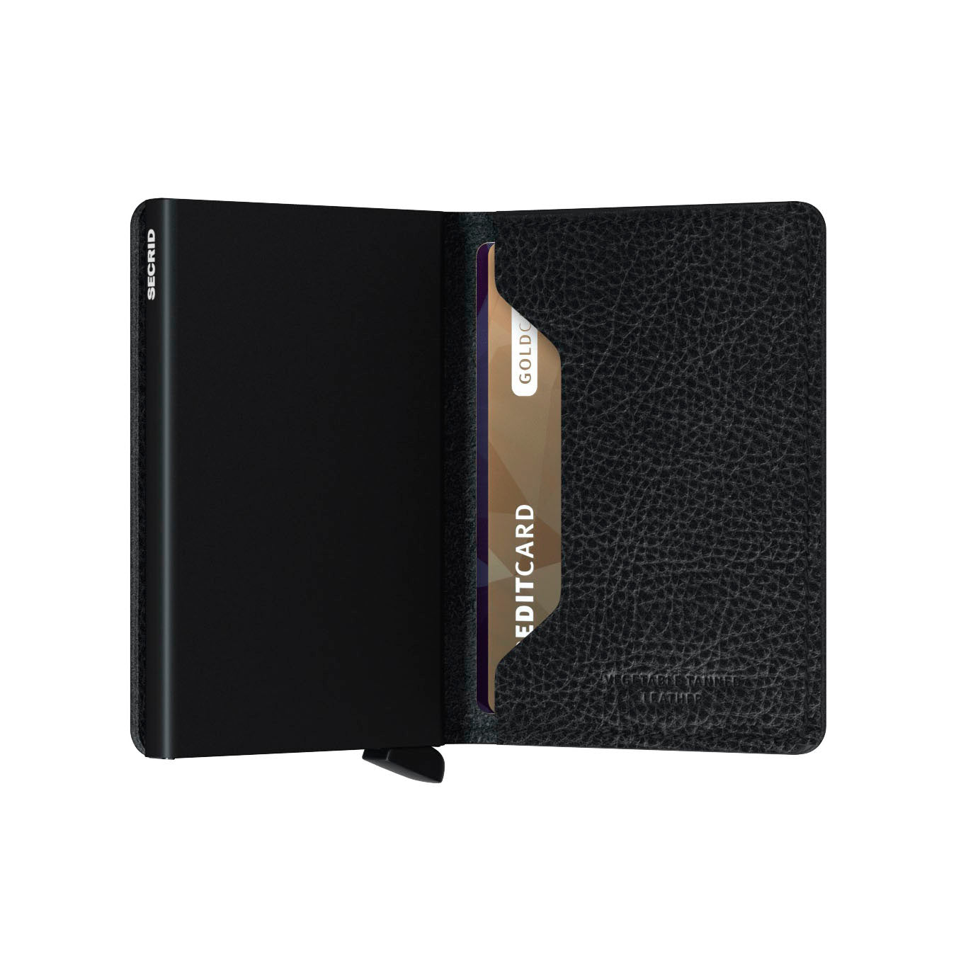 Secrid Slimwallet Veg│art. SVG-BLACK-BLACK│Pasjeshouder en Portemonnee│half open