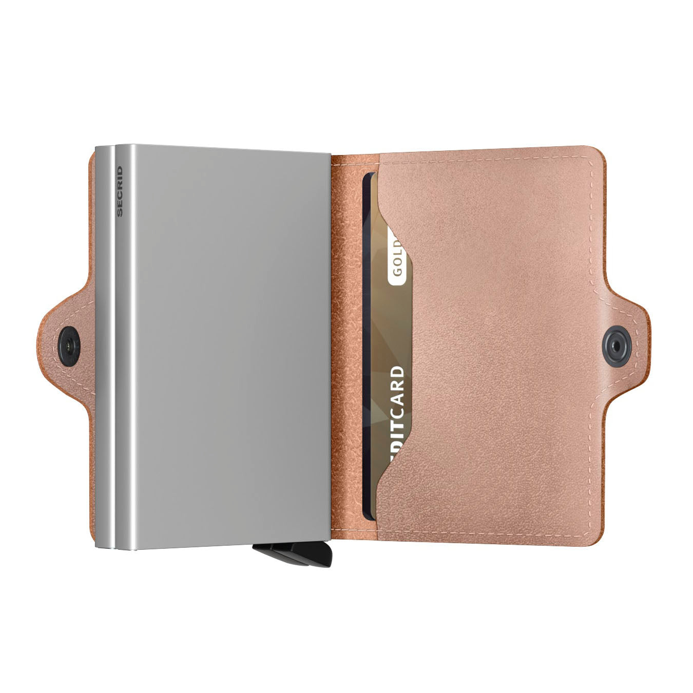 Secrid Twinwallet Metallic│art. TME-ROSE│Pasjeshouder en Portemonnee│half open