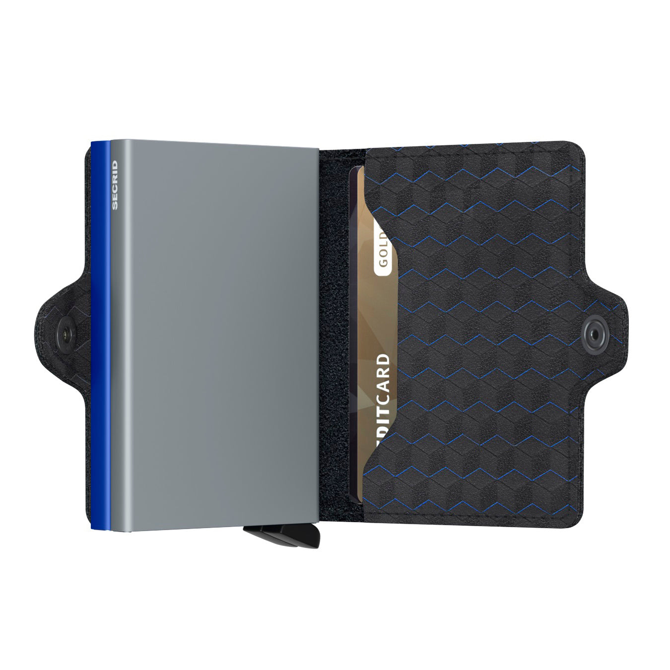 Secrid twinwallet Optical│art. TOP-TITANIUM-BLUE│Pasjeshouder en Portemonnee│half open