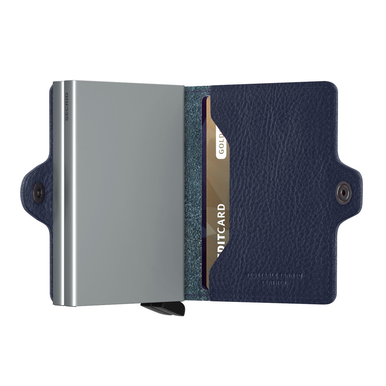 Secrid Twinwallet Veg│art. TVG-NAVY-SILVER│Pasjeshouder en Portemonnee│half open
