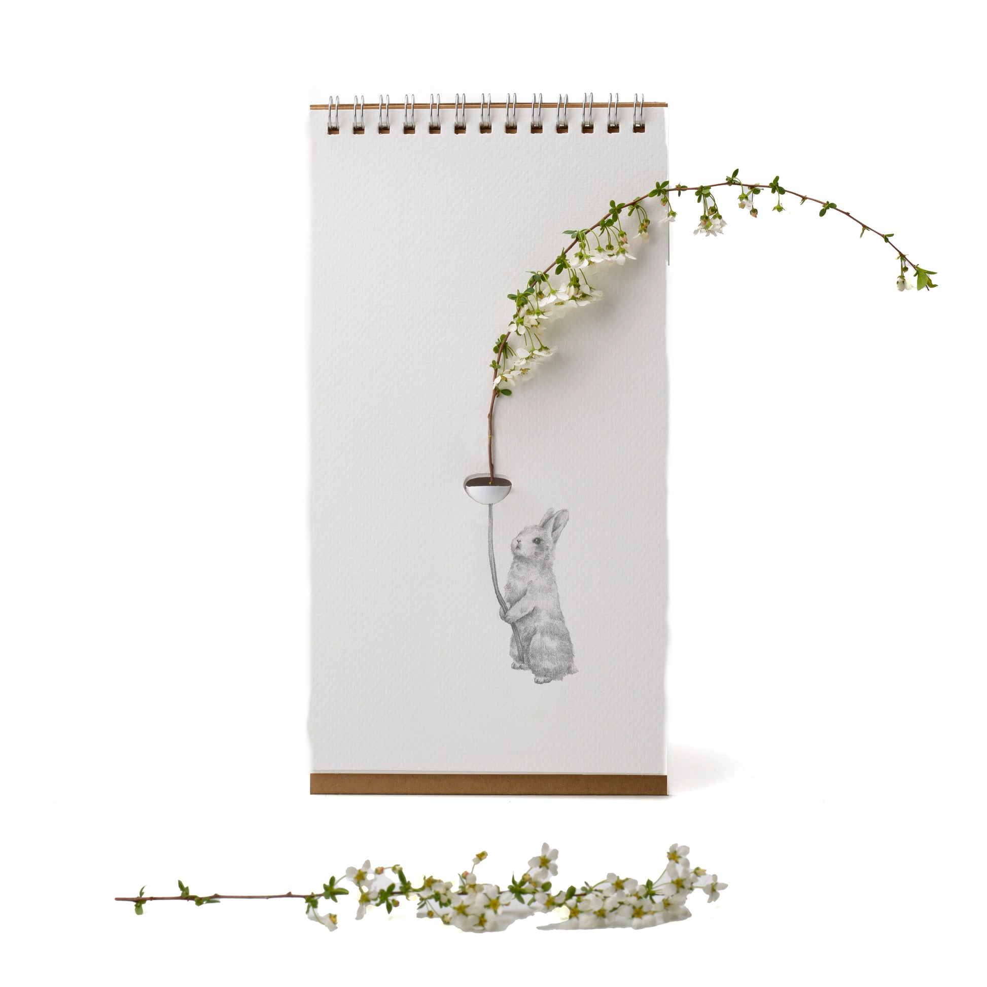Flip Vase Dieren│Spextrum│art. S003COMPANION│konijm met witte bloemtjes