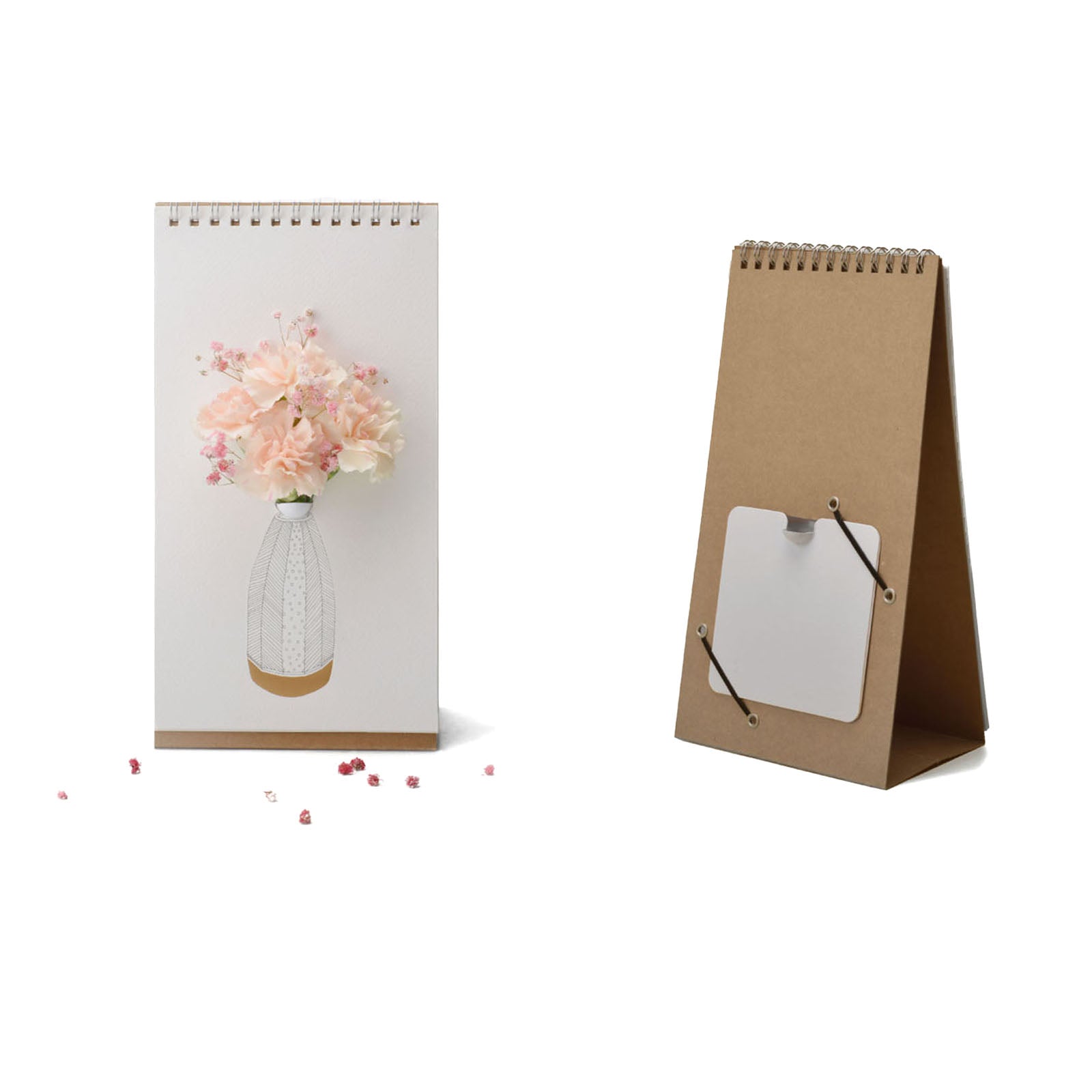 Flip Vase Spextrum│Vase Gold│Papieren vaas │art. S003GOLD│met roze bloemen