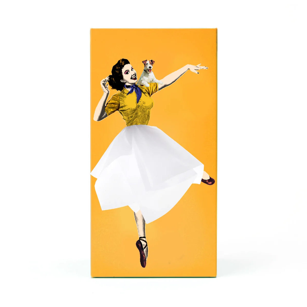 Spextrum Tissue Up Girl Tissuebox│Orange - Yellow│Retro Pin-Up│Zakdoekhouder│foto front│