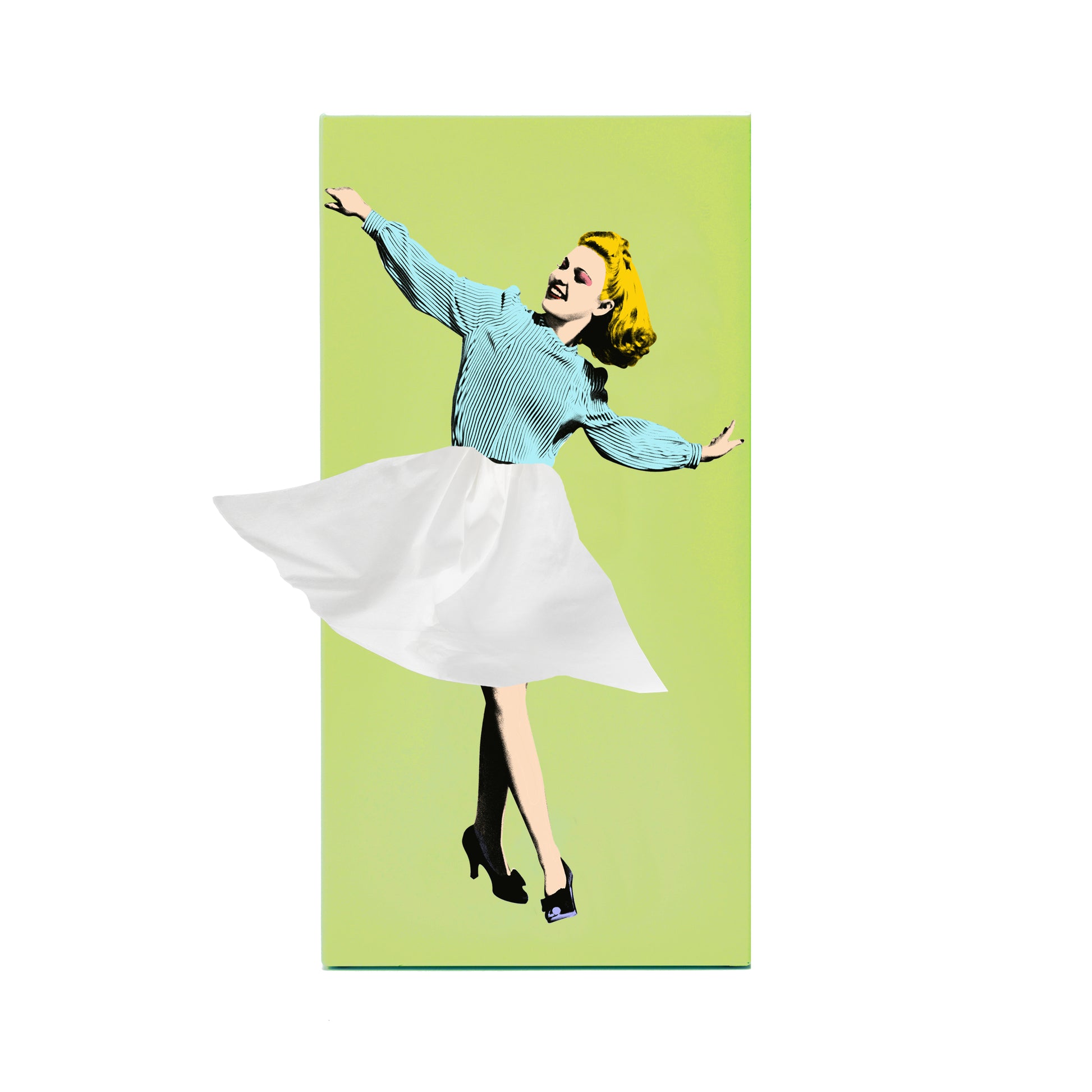 Tissue Up Girl Tissuebox│Groen│Retro Pin-Up zakdoekhouder│product front