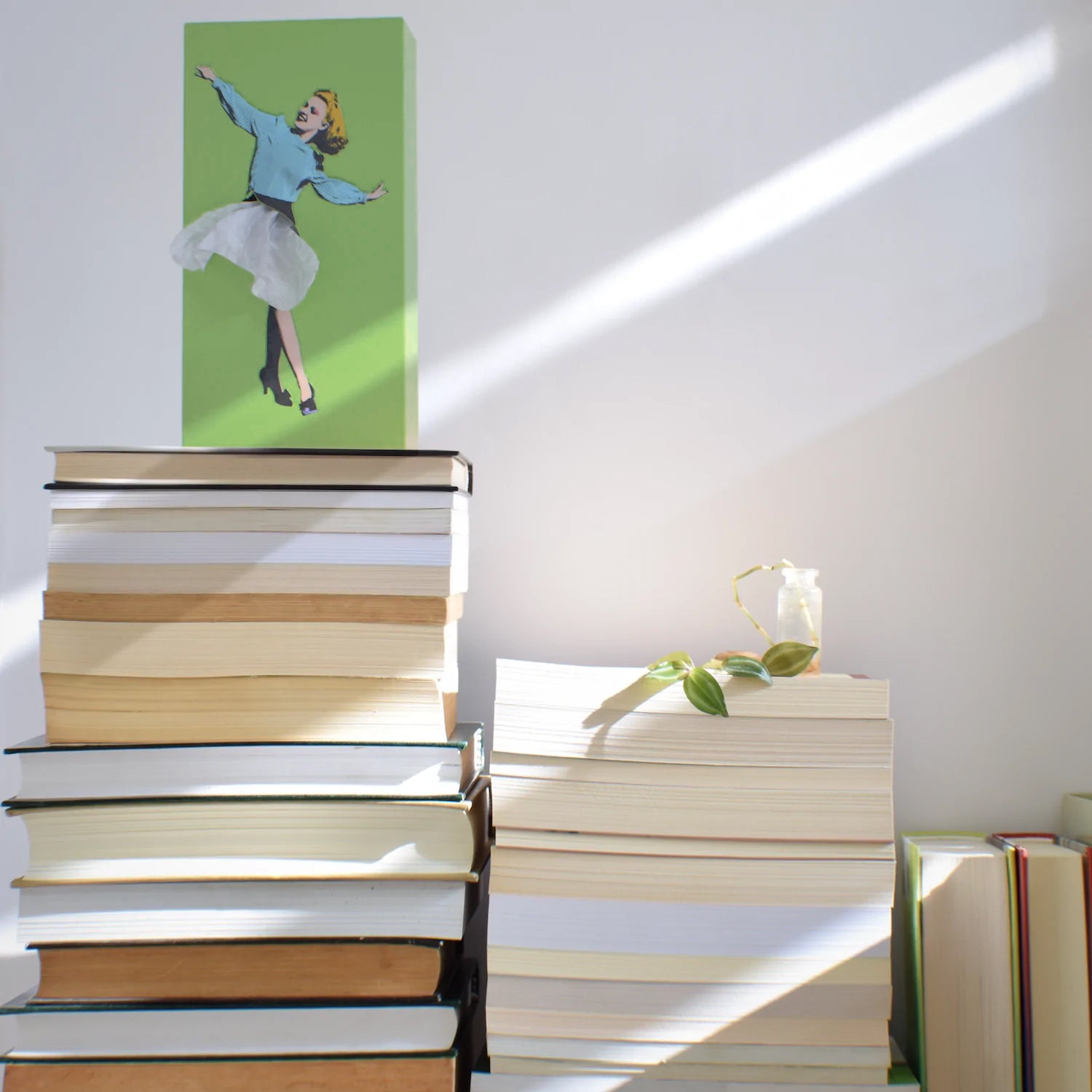 Tissue Up Girl Tissuebox│Groen│Retro Pin-Up zakdoekhouder│foto op boeken