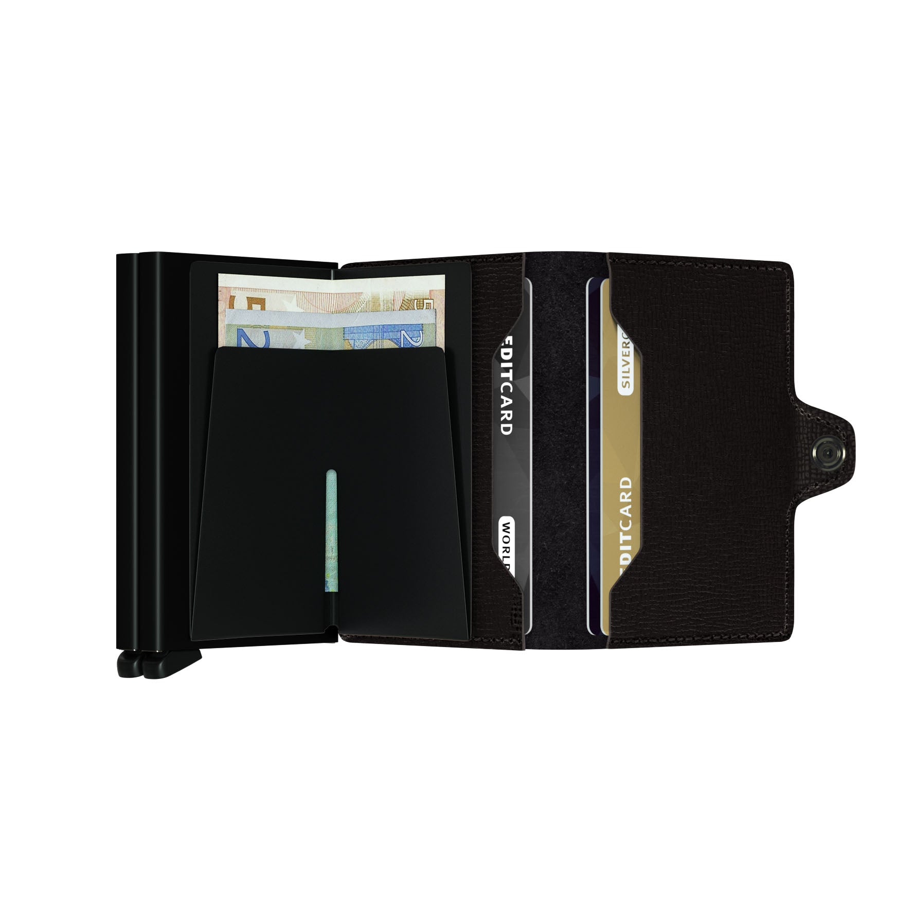 Secrid Twinwallet Crisple│art. TC-BLACK│pasjeshouder│geopend met pasjes en contant geld