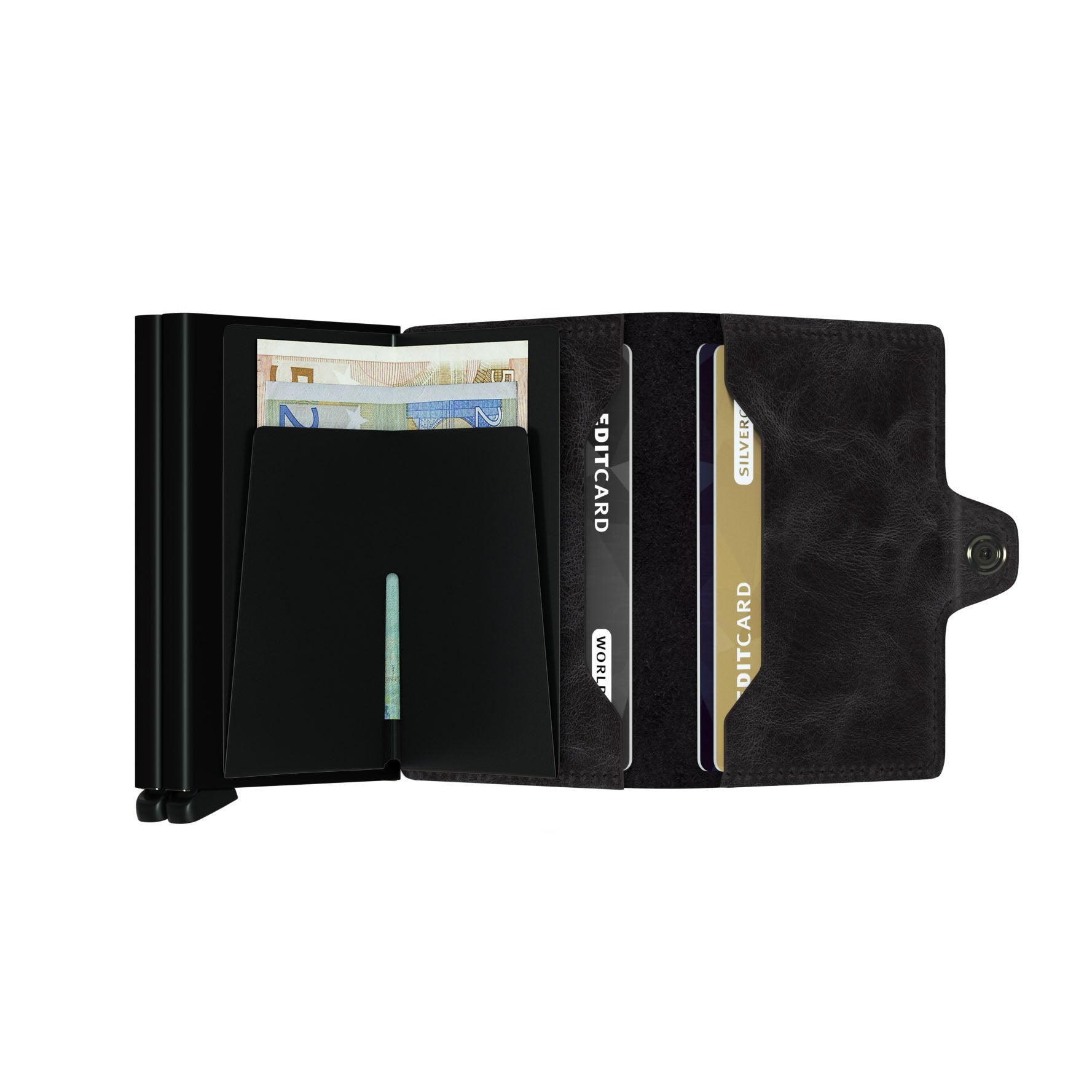Secrid Twinwallet Vintage│art. TV-BLACK│Pasjeshouder│geopend met contant geld