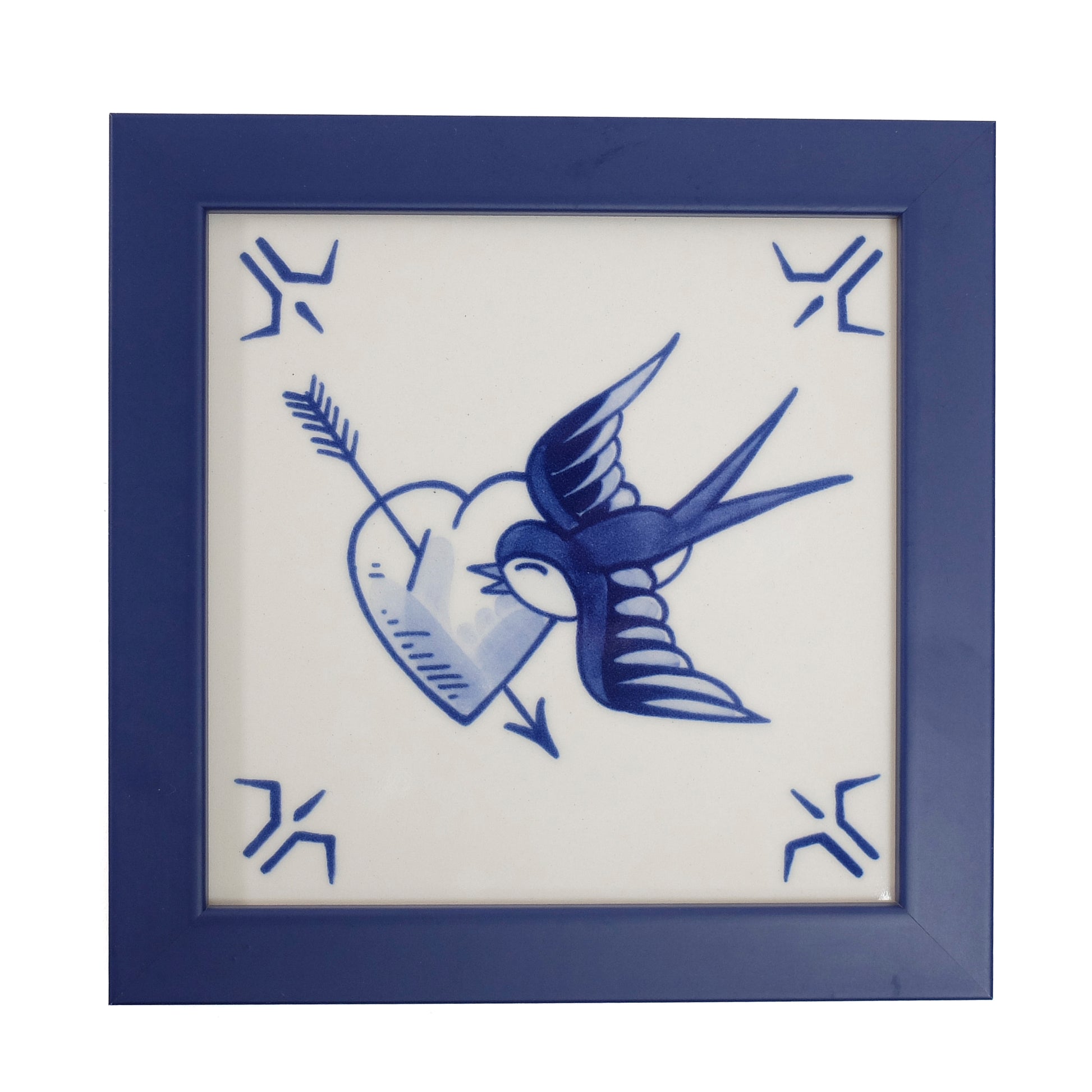 Tegellijst Blauw Royal Delft│foto met tegel hartstichting