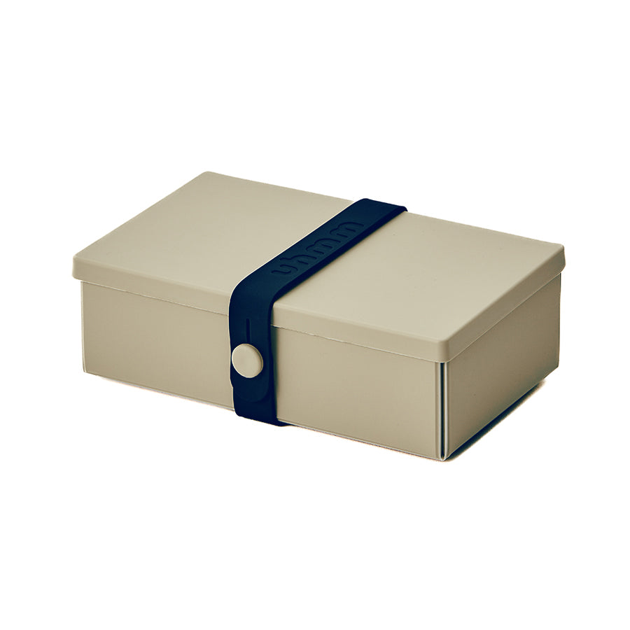 Uhmm 01 Opvouwbare Luchbox Mocca│art 982403│vooraanzicht met strap in Midnight Blue