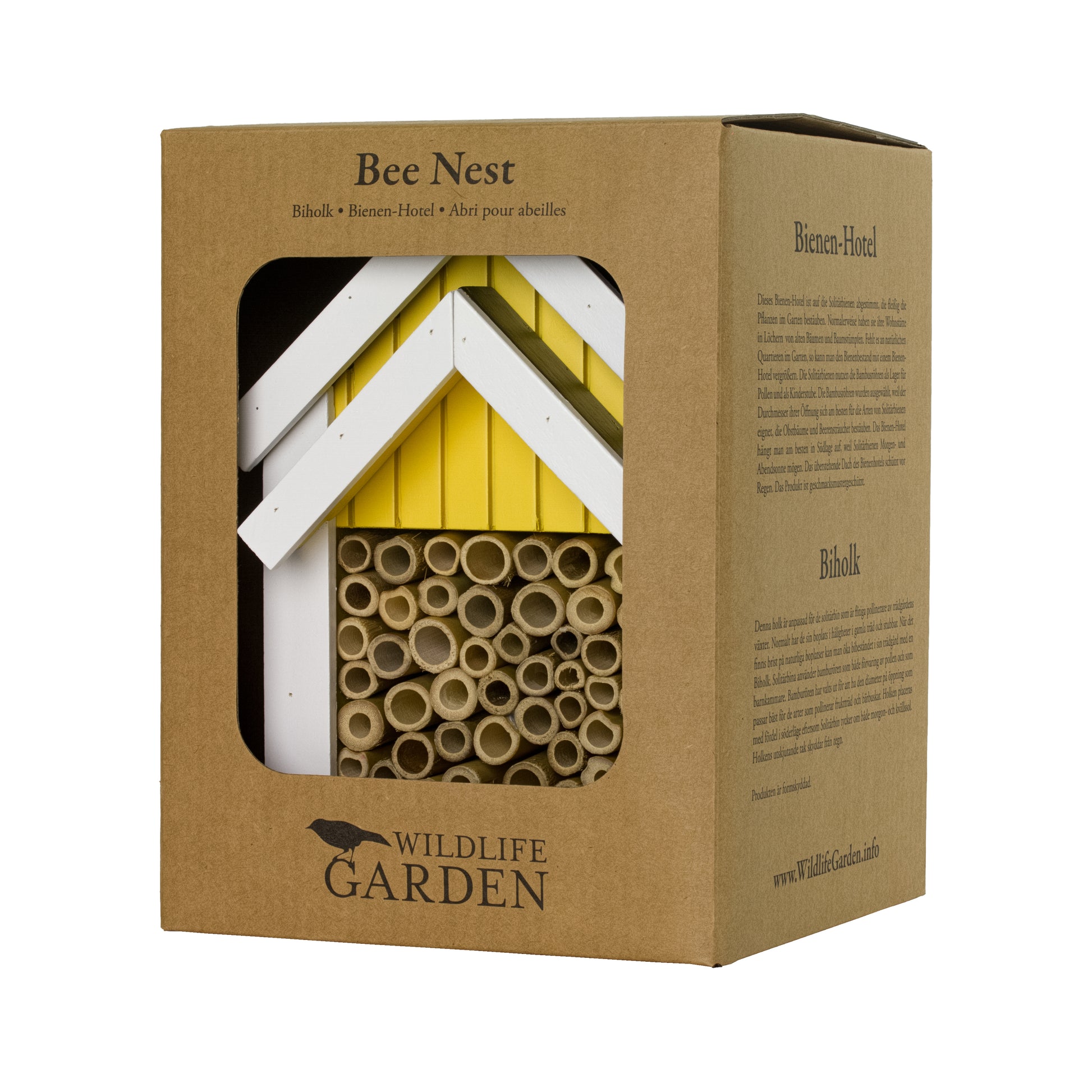 Bijennest Houten Huis Geel│Bee Nest Wildlife Garden│art. WG312│verpakking