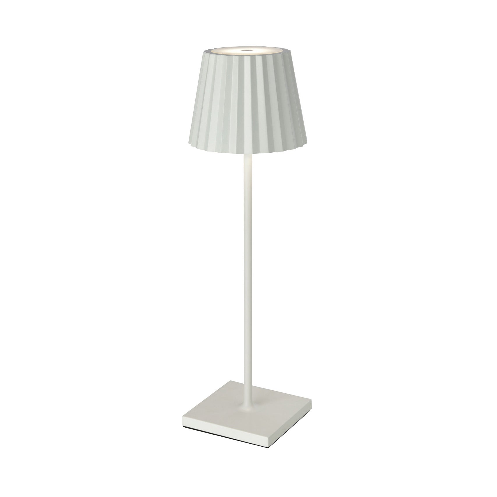 Sompex Troll 2.0 Wit│Oplaadbare Tafellamp│Buitenverlichting│art. 78170│aanzicht schuin boven met wittte achtergrond