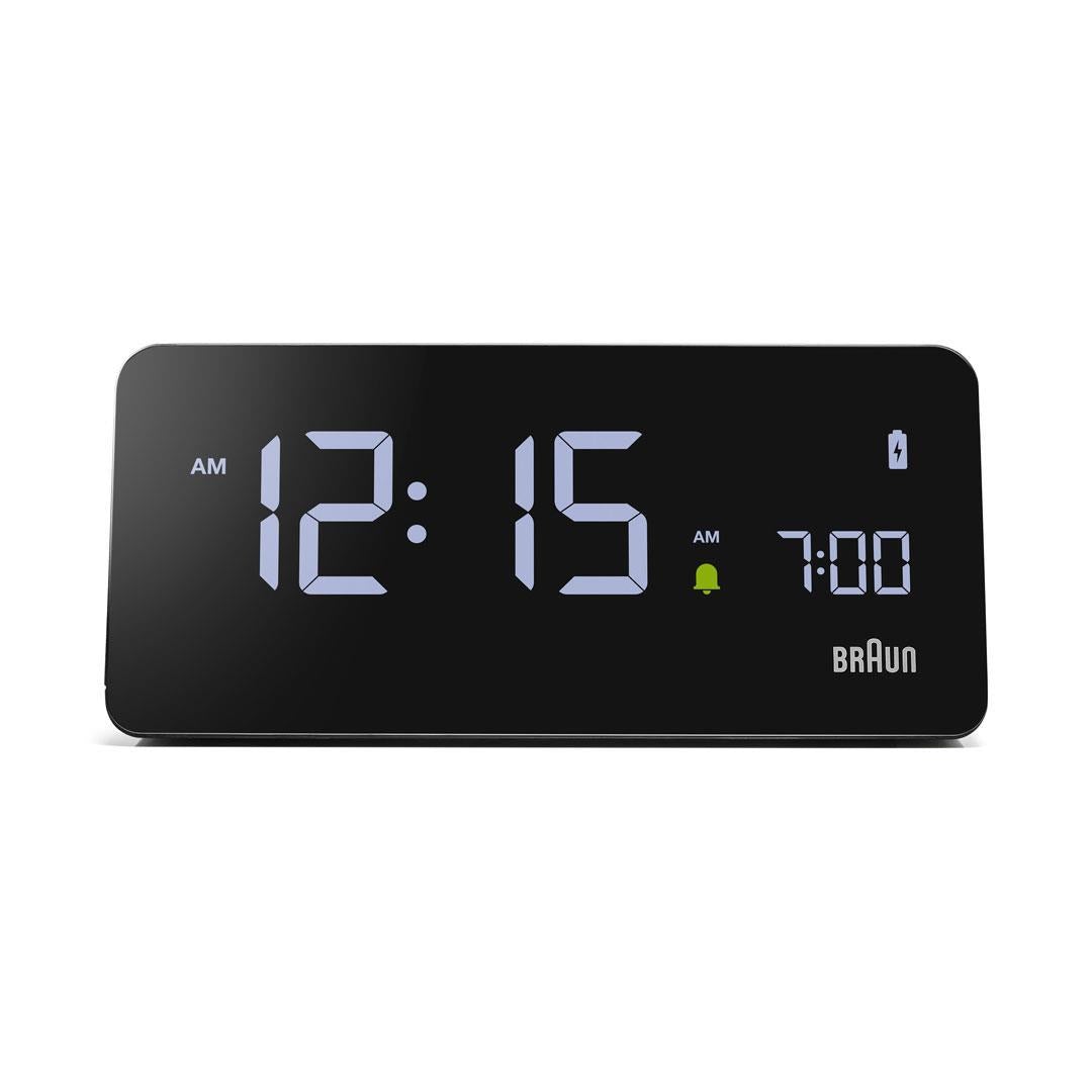 Braun Wekker Digitaal BC21B met Oplaadstation│Zwart│vooraanzicht