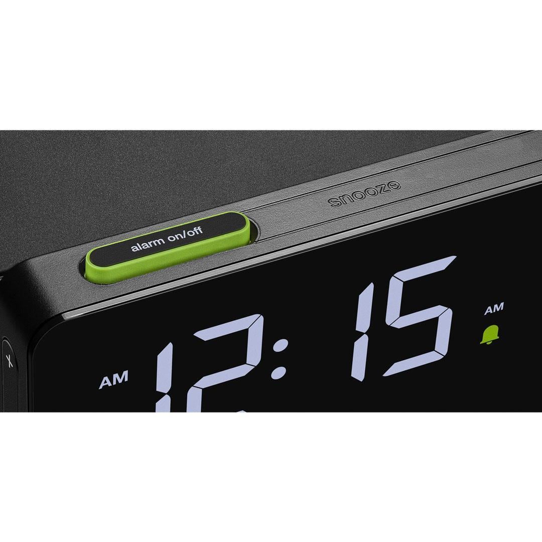 Braun Wekker Digitaal BC21B met Oplaadstation│Zwart│detail alarmknop