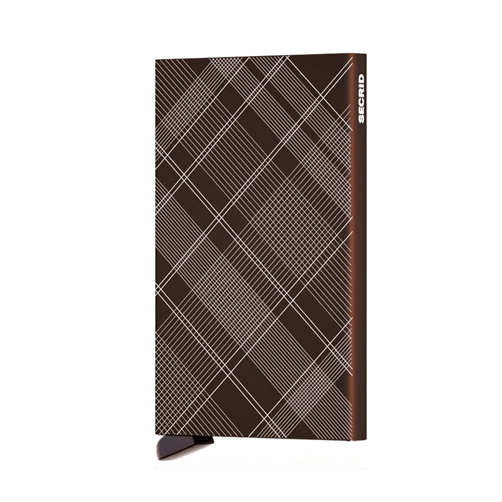 Secrid Cardprotector Laser│art. CLA-TARTAN BROWN│Pasjeshouder│voorkant met witte achtergrond