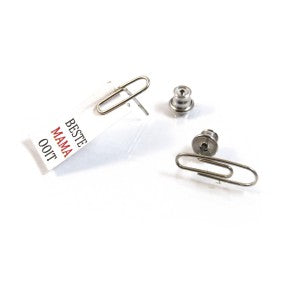 Oorbellen Paperclip Zilver│Crazyclage│foto met notitie close up