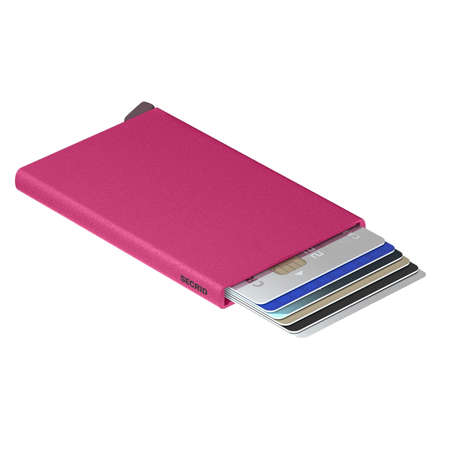 Secrid Cardprotector Powder│art. CP-FUCHSIA│Pasjeshouder│bovenaanzicht met betaalkaarten