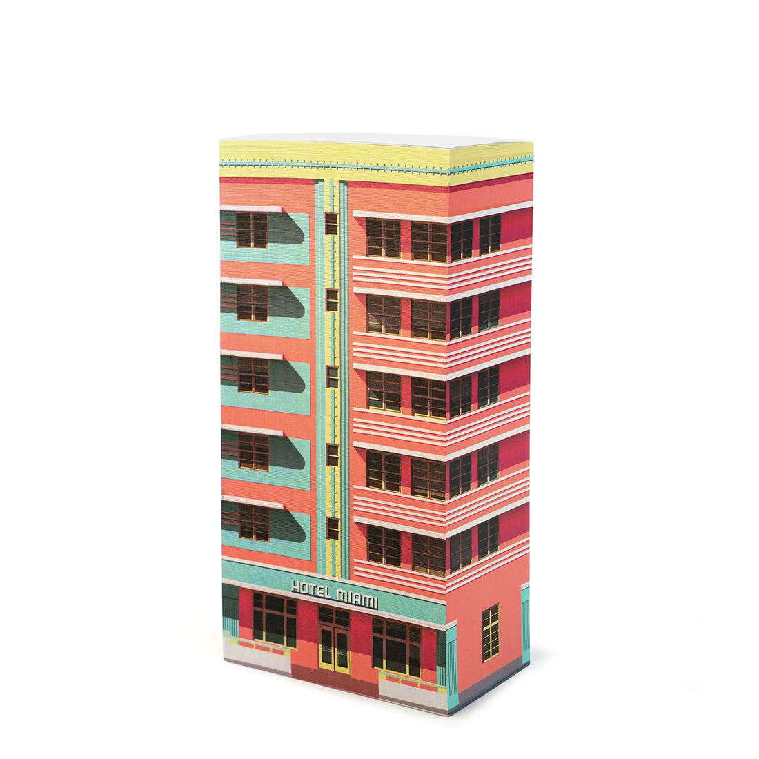Paperscraper Miami│Memoblok│vooraanzicht schuin met witte achtergrond