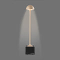 Sompex Flora Oplaadbare Tafellamp Beige│Buitenverlichting│art. 78464│voorkant met grijze achtergrond en licht aan