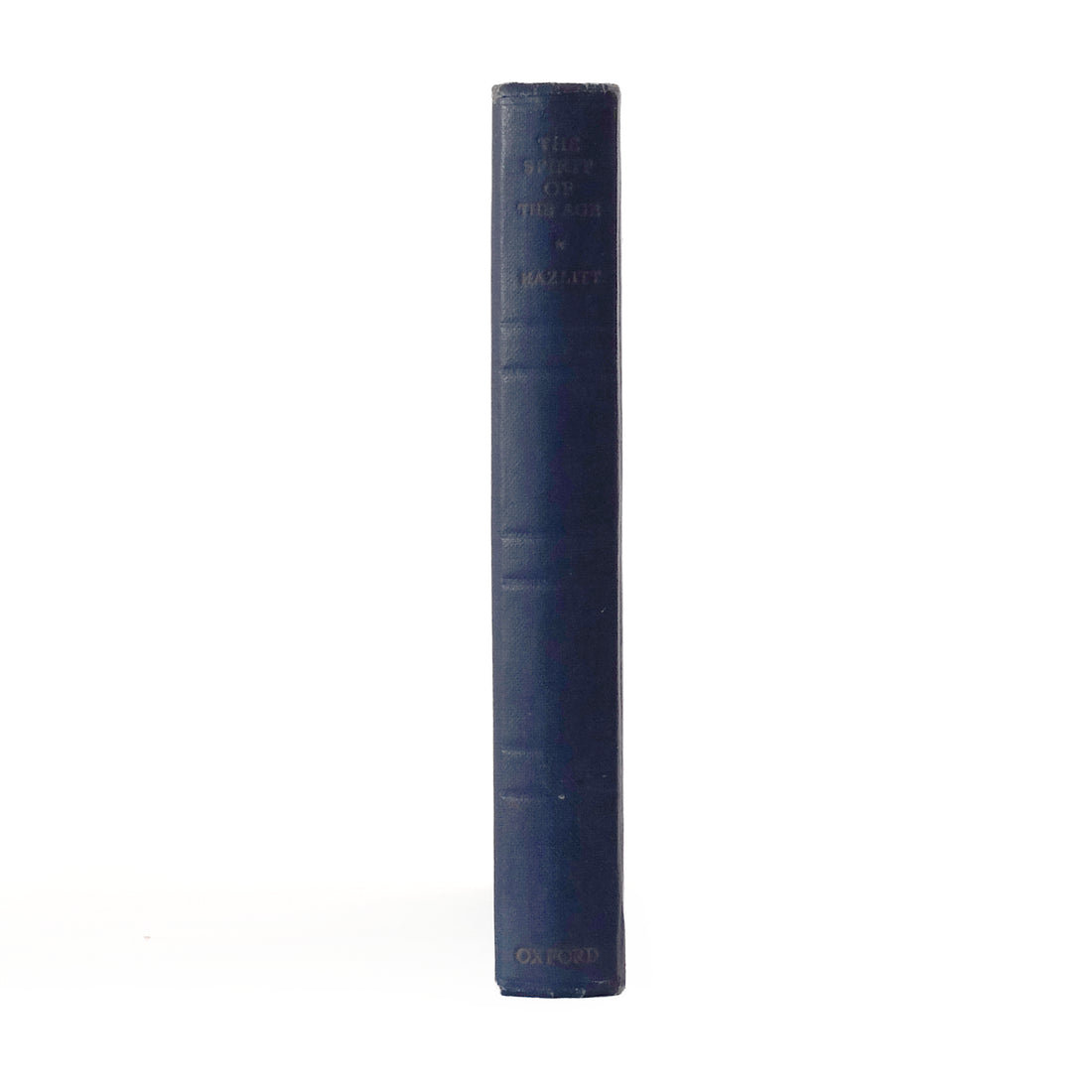 About Blanks notitieboek van de blauwe skai kaft van The Spirit of the Age, vooraanzicht schuin