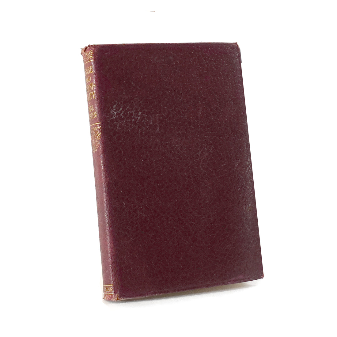 About Blanks notitieboek van de donkerrode kaft van Sense and Sensibility, vooraanzicht schuin