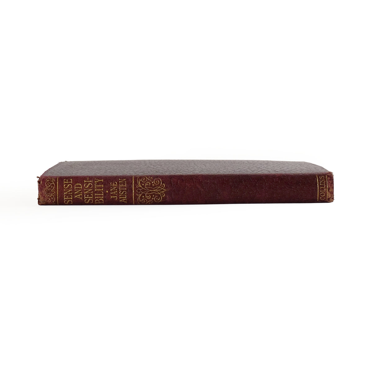 Spine of the notebook showing the title Sense and Sensibility by Jane Austen