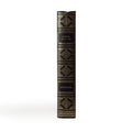 About Blanks notitieboek van de zwarte skai kaft van Poetas Siglo XV, zijkant rechtop staand