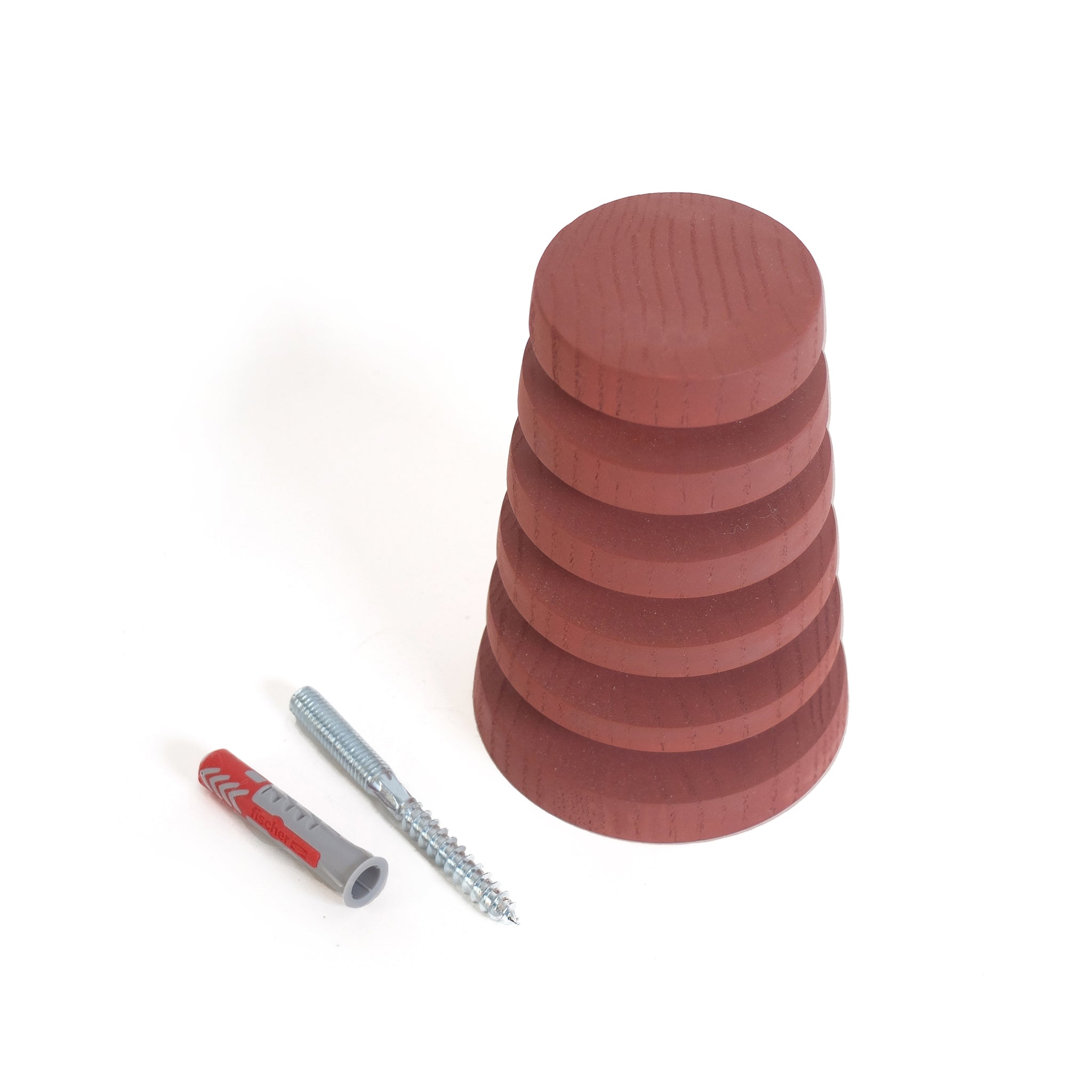 Alf Wandhaak Essenhout Diep Rood│Vij5│stnaad met schroef en plug