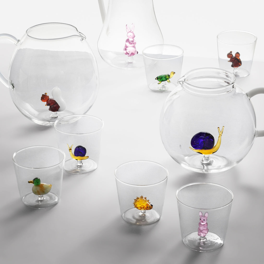 Ichendorf Milano Tumbler Animal Farm│Set/6│verschillende glazen met witte achtergrond