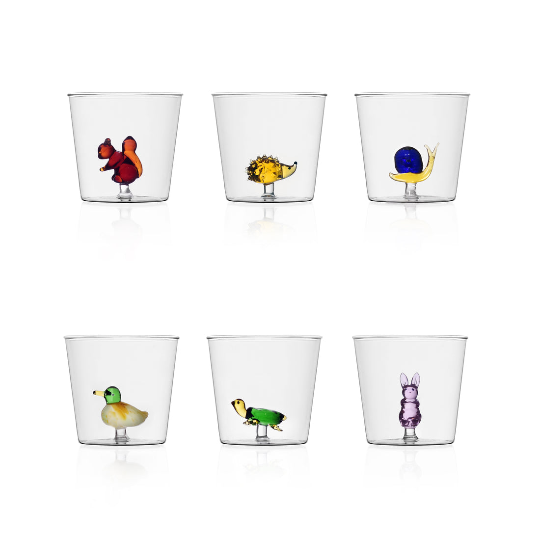 Ichendorf Milano Tumbler Animal Farm│Set/6│verschillende glazen met witte achtergrond