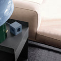 Avolt Square 1 Stekkerdoos & USB-C Oplader Shark Blue│3 meter│art. SQ1-EUFC30-30SHB│ligggend op metalen tafeltje