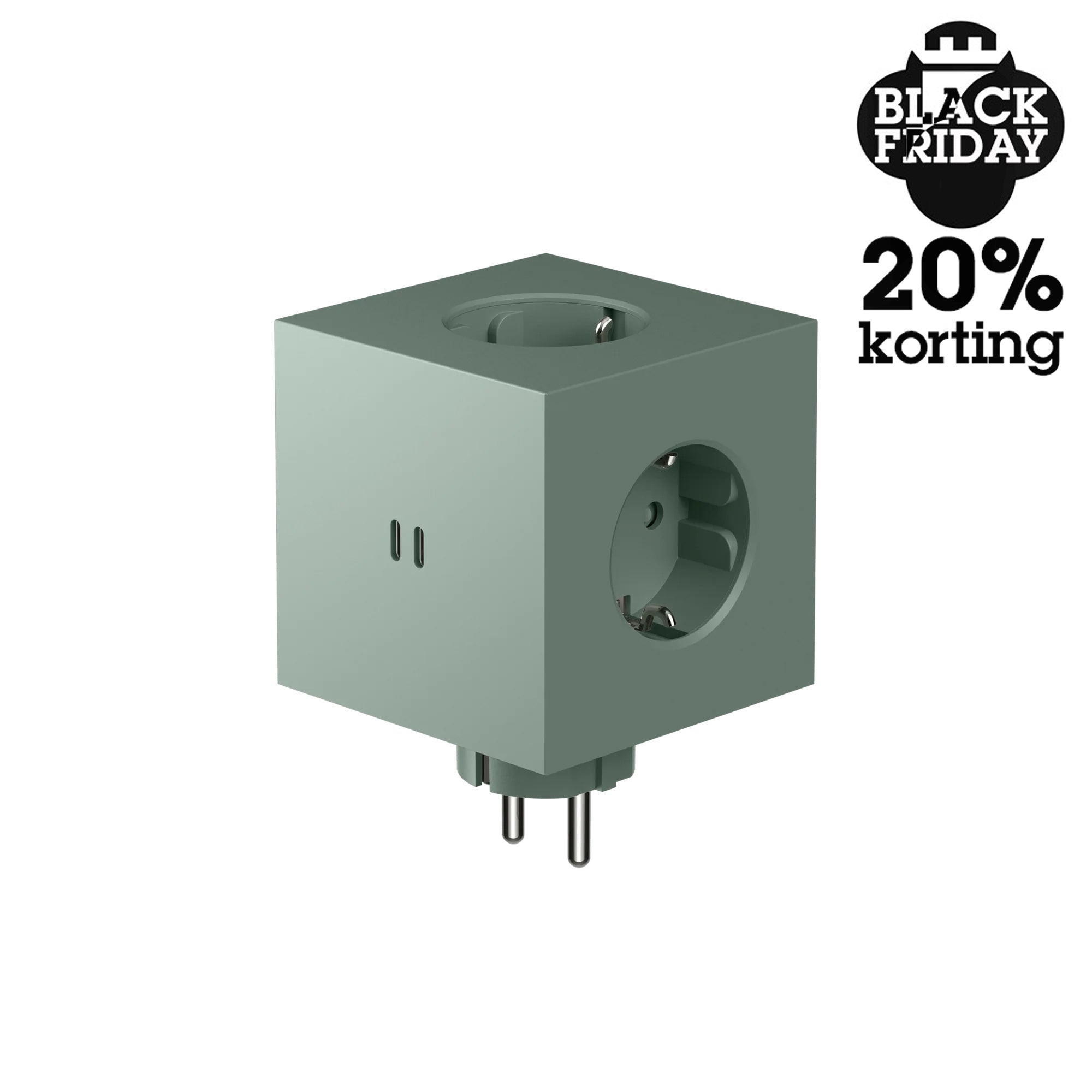 Avolt Square 2 Stekkerdoos & USB-C Oplader│Oak Green│art. SQ2-EUFC30-WMOG│Black Friday 20% Korting