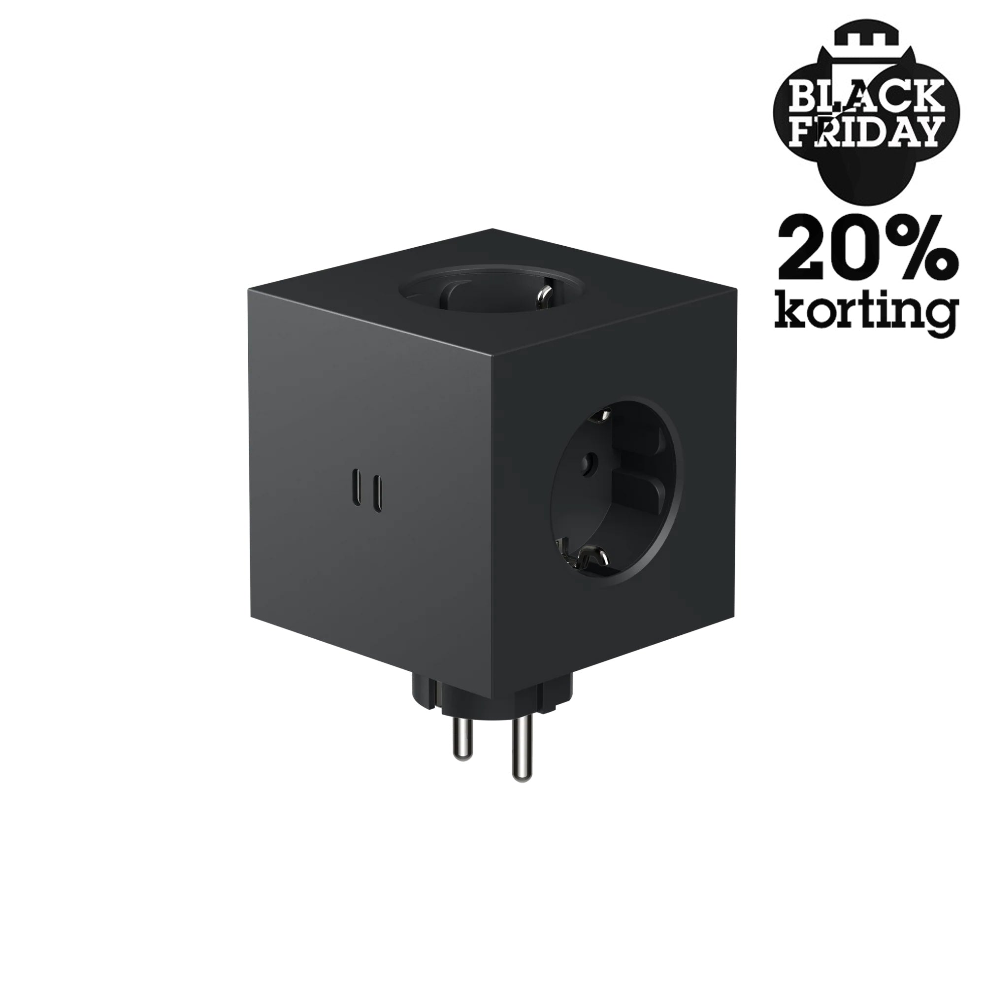 Avolt Square 2 Stekkerdoos & USB-C Oplader│Stockholm Black│art. SQ2-EUFC30-WMSB│Black Friday 20% Korting