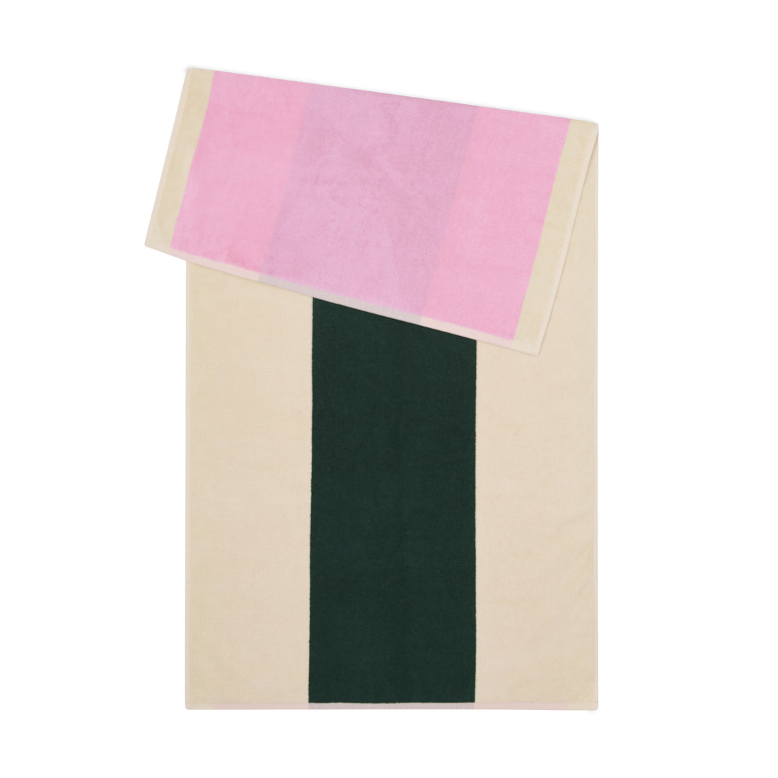 Badhanddoek Martens & Martens Pink & Dark Green Suite702│art. CMMTT70PIDG│voorkant met witte achtergrond