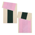 Badhanddoek Martens & Martens Pink & Dark Green voor Suite702 - voor en achterkant met witte achtergrond