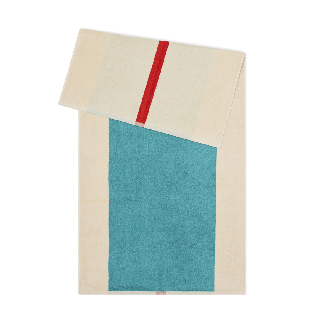 Badhanddoek Martens & Martens Red & Turqouise│art. CMMTT70RETU│voorkant met witte achtergrond